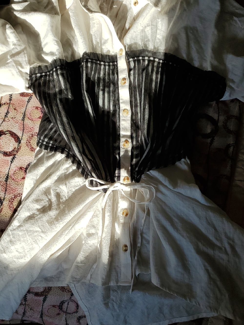 Anthropologie Pilcro Reworked Corset Buttondown Shirt - Picture 11 of 11